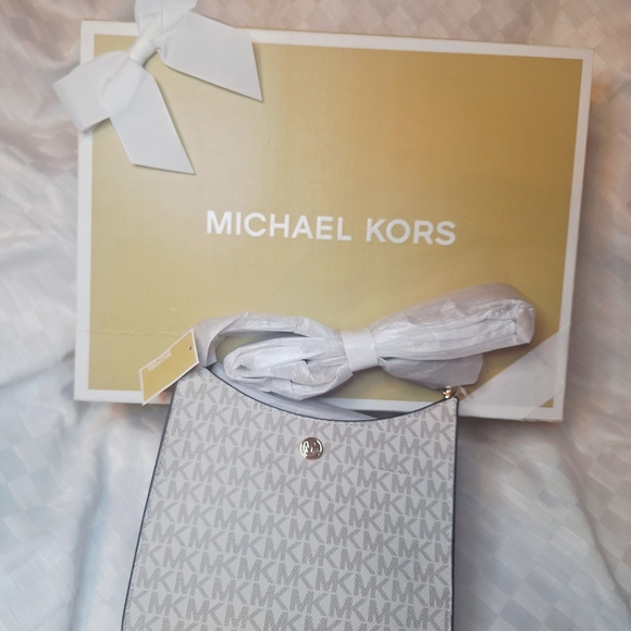 Michael Kors Handbags - Michael Kors Gray Monogram Crossbody Bag